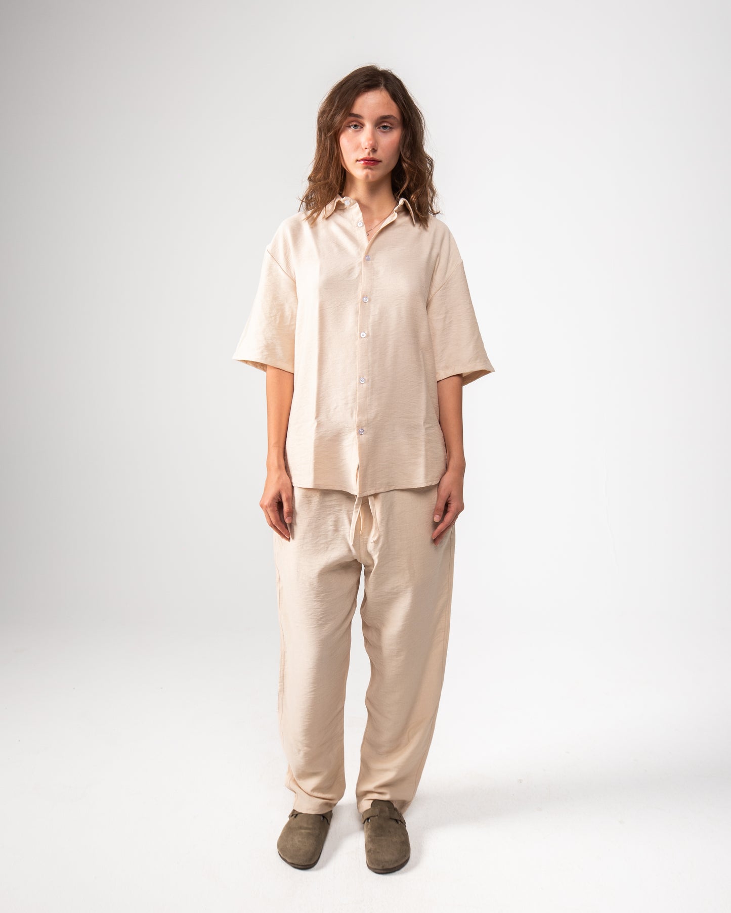 Beige Linen Pants