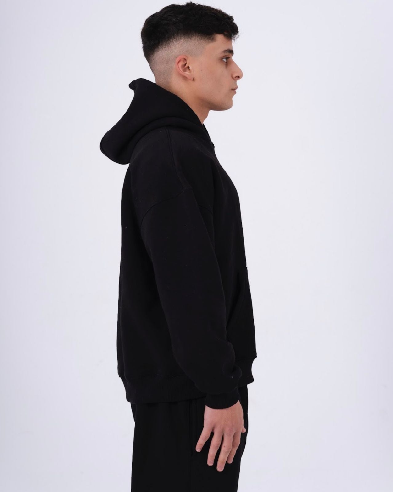 Black Stitched Hoodie