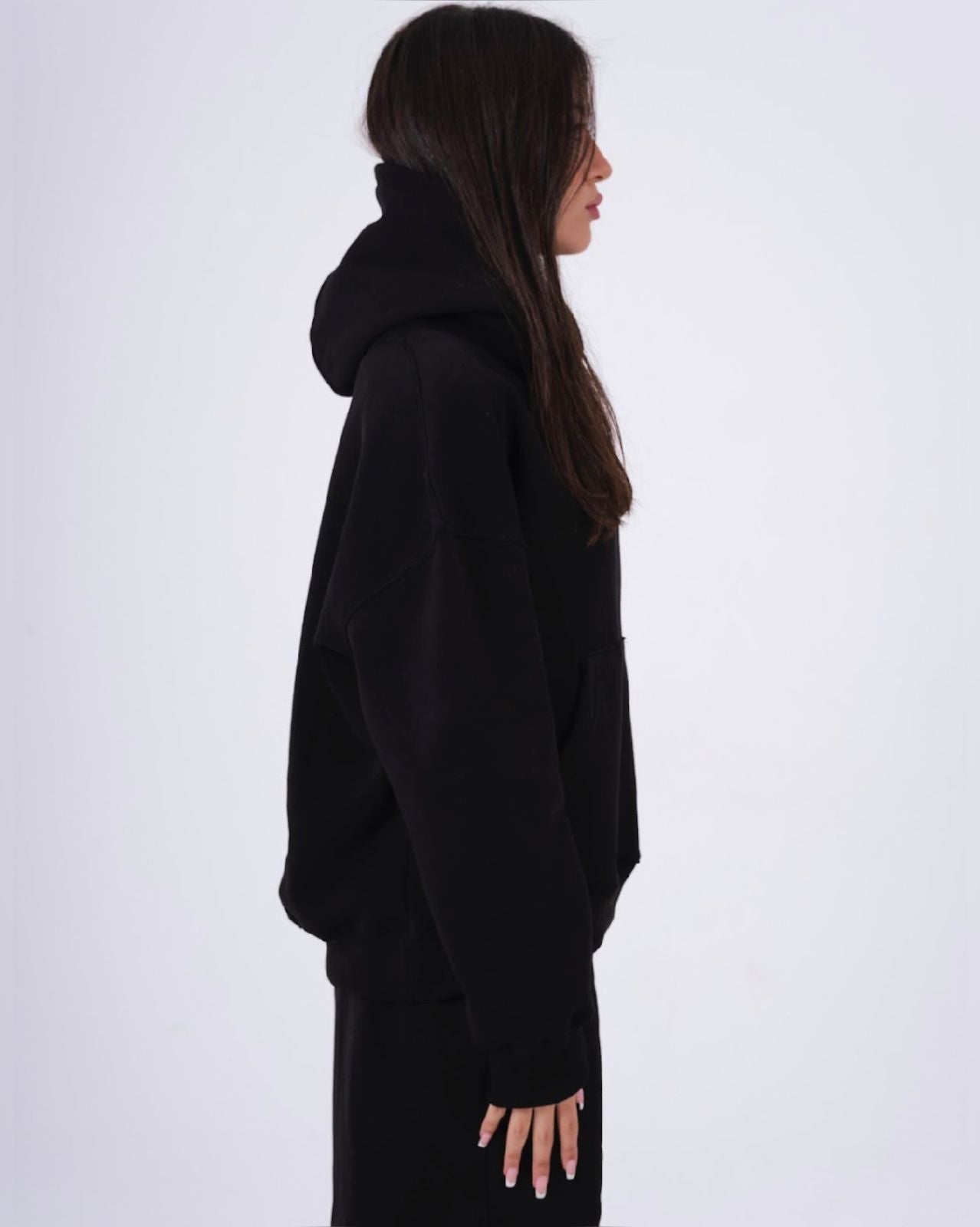 Black Stitched Hoodie